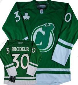 Muž New Dres Devils #30 Martin Brodeur St. Patrick’S Day Zelená Dres