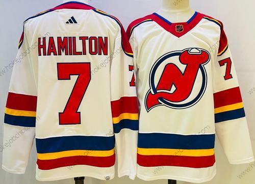 Muž New Dres Devils #7 Dougie Hamilton Bílý 2022 Obrácený Retro Autentické Dres