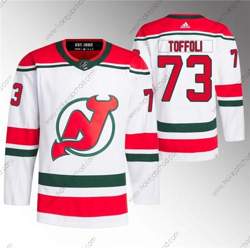 Muž New Dres Devils #73 Tyler Toffoli Bílý Sešitý Dres