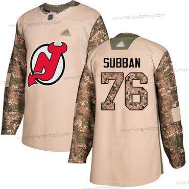 Muž New Dres Devils #76 P. K. Subban Camo Autentické 2017 Veterans Day Sešitý Hokejový Dres