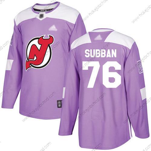 Muž New Dres Devils #76 P. K. Subban Nachový Autentické Bojuje proti rakovině Sešitý Hokejový Dres