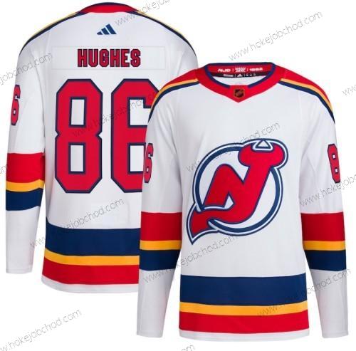 Muž New Dres Devils #86 Jack Hughes Bílý 2022-23 Obrácený Retro Sešitý Dres