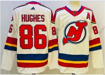 Muž New Dres Devils #86 Jack Hughes Bílý 2022 Obrácený Retro Autentické Dres