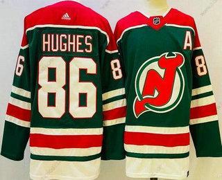 Muž New Dres Devils #86 Jack Hughes Zelená 2021 Obrácený Retro Autentické Dres