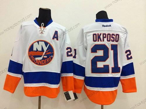 Muž New York Islanders #21 Kyle Okposo Bílý Dres