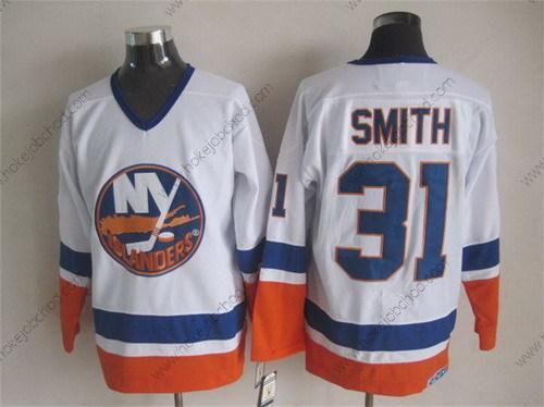 Muž New York Islanders #31 Billy Smith Bílý Retro CCM Dres