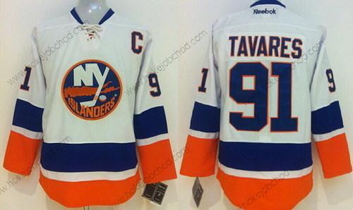 Muž New York Islanders #91 John Tavares Bílý Dres