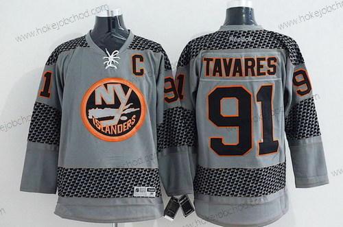 Muž New York Islanders #91 John Tavares Charcoal Šedá Dres