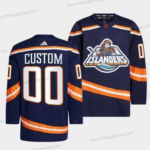 Muž New York Islanders Přizpůsobené 2022 Námořnictvo Obrácený Retro 2.0 Sešitý Dres