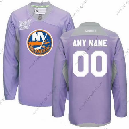 Muž New York Islanders Přizpůsobené Nachový Růžový Reebok Hokejový Bojuje proti rakovině Tréninkový Dres