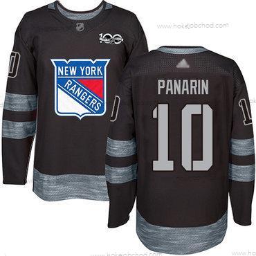 Muž New York Rangers #10 Artemi Panarin Černá 1917-2017 100th Výročí Sešitý Hokejový Dres