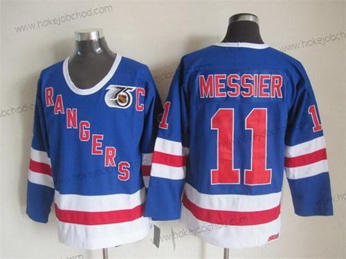 Muž New York Rangers #11 Mark Messier Modrý 75Th Retro CCM Dres