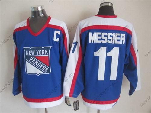 Muž New York Rangers #11 Mark Messier Modrý With Bílý Retro CCM Dres