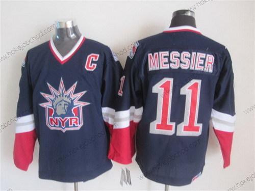 Muž New York Rangers #11 Mark Messier Námořnictvo Modrý Retro CCM Dres