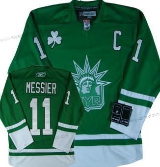 Muž New York Rangers #11 Mark Messier St. Patrick’S Day Zelená Dres