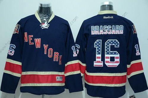 Muž New York Rangers #16 Derick Brassard Reebok Námořnictvo Modrý Alternativní USA Flag Hokejový Dres