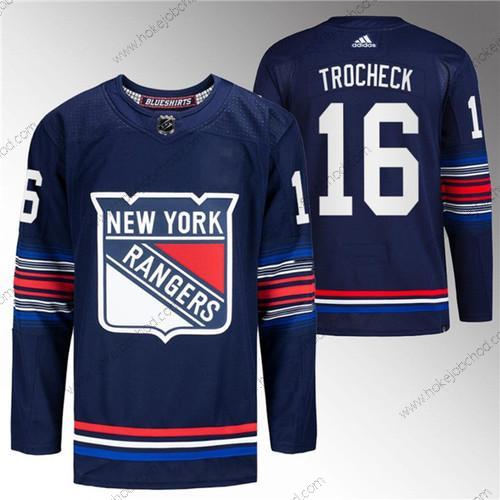 Muž New York Rangers #16 Vincent Trocheck Námořnictvo Sešitý Dres