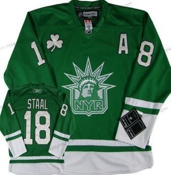 Muž New York Rangers #18 Staal St. Patrick’S Day Zelená Dres