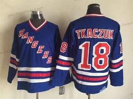 Muž New York Rangers #18 Walt Tkaczuk 1990-91 Modrý CCM Vintage Dres