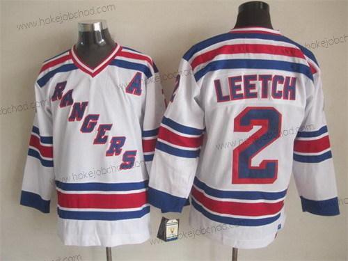 Muž New York Rangers #2 Brian Leetch 1993 Bílý Retro CCM Dres