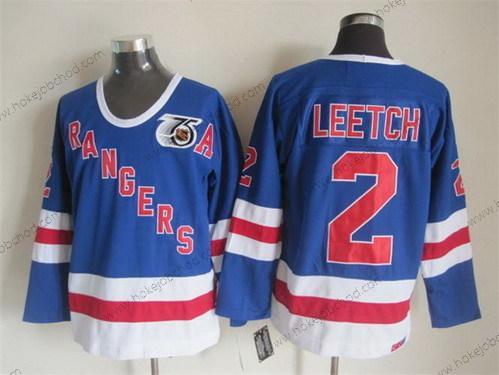 Muž New York Rangers #2 Brian Leetch Modrý 75Th Retro CCM Dres