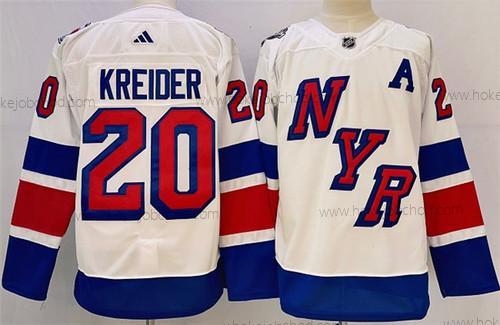 Muž New York Rangers #20 Chris Kreider Bílý 2023-2024 Stadium Series Sešitý Dres