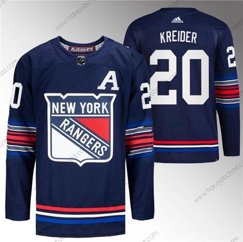 Muž New York Rangers #20 Chris Kreider Námořnictvo Sešitý Dres