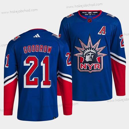 Muž New York Rangers #21 Barclay Goodrow Modrý 2022 Obrácený Retro Sešitý Dres