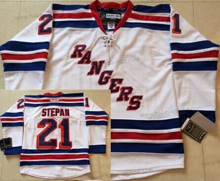 Muž New York Rangers #21 Derek Stepan Bílý Dres