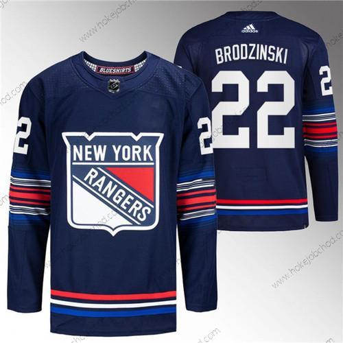 Muž New York Rangers #22 Jonny Brodzinski Námořnictvo Sešitý Dres