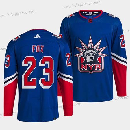 Muž New York Rangers #23 Adam Fox Modrý 2022 Obrácený Retro Sešitý Dres