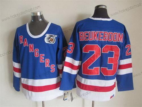 Muž New York Rangers #23 Jeff Beukeboom Modrý 75Th Retro CCM Dres