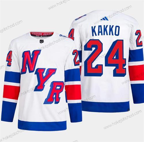 Muž New York Rangers #24 Kaapo Kakko Bílý 2024 Stadium Series Sešitý Dres