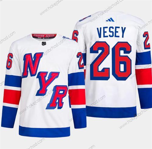 Muž New York Rangers #26 Jimmy Vesey Bílý 2024 Stadium Series Sešitý Dres