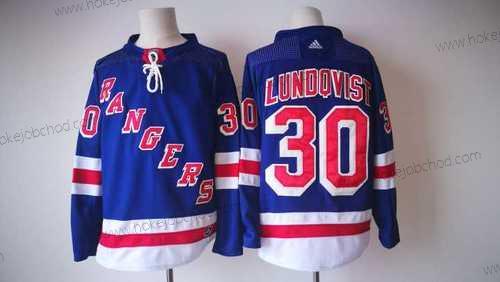 Muž New York Rangers #30 Henrik Lundqvist Modrý Domácí 2017-2018 Hokejový Sešitý NHL Dres