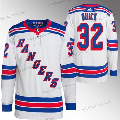 Muž New York Rangers #32 Jonathan Quick Bílý Sešitý Dres