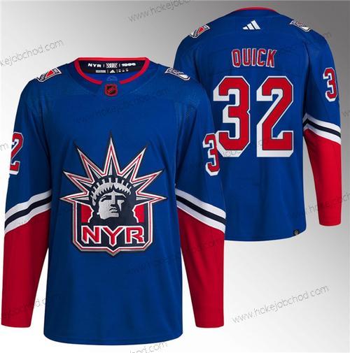 Muž New York Rangers #32 Jonathan Quick Modrý Obrácený Retro Sešitý Dres