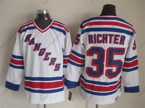 Muž New York Rangers #35 Mike Richter 1993 Bílý Retro CCM Dres