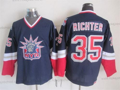 Muž New York Rangers #35 Mike Richter Námořnictvo Modrý Retro CCM Dres