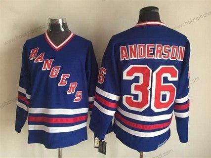 Muž New York Rangers #36 Glenn Anderson 1990-91 Modrý CCM Vintage Dres