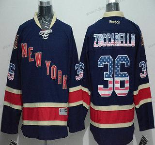 Muž New York Rangers #36 Mats Zuccarello USA Flag Námořnictvo Modrý Dres