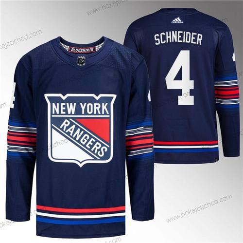 Muž New York Rangers #4 Braden Schneider Námořnictvo Sešitý Dres