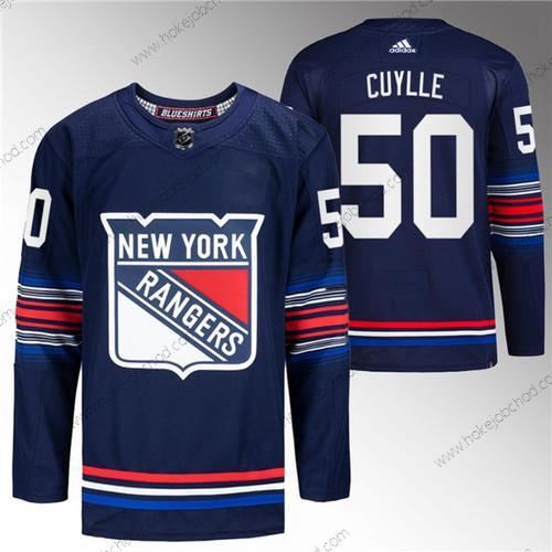 Muž New York Rangers #50 Will Cuylle Námořnictvo Sešitý Dres