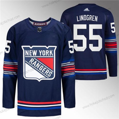 Muž New York Rangers #55 Ryan Lindgren Námořnictvo Sešitý Dres