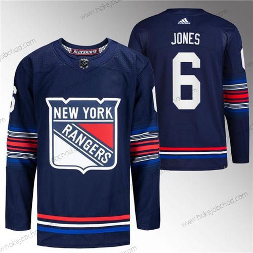 Muž New York Rangers #6 Zac Jones Námořnictvo Sešitý Dres