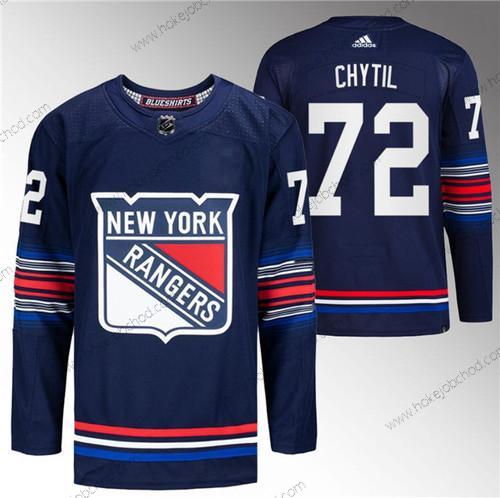 Muž New York Rangers #72 Filip Chytil Námořnictvo Sešitý Dres