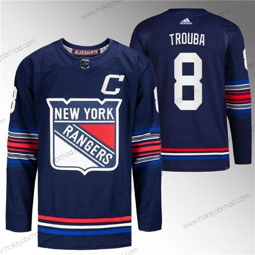 Muž New York Rangers #8 Jacob Trouba Námořnictvo Sešitý Dres