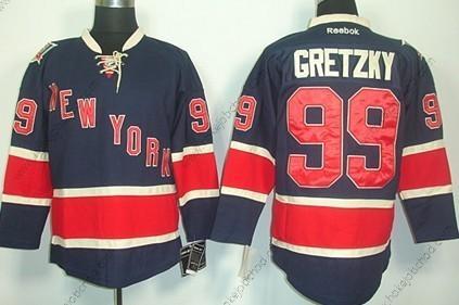 Muž New York Rangers #99 Wayne Gretzky Námořnictvo Modrý Alternativní 85Th Dres