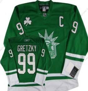 Muž New York Rangers #99 Wayne Gretzky St. Patrick’S Day Zelená Dres