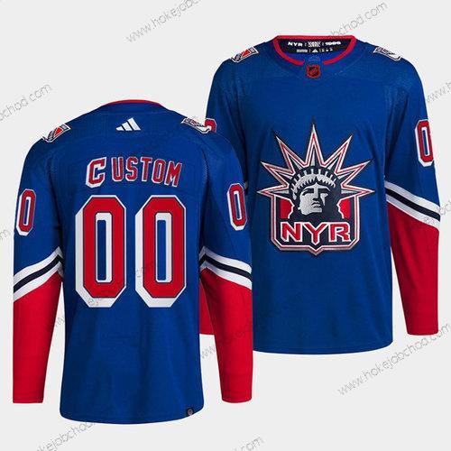 Muž New York Rangers Přizpůsobené Modrý 2022 Obrácený Retro Sešitý Dres